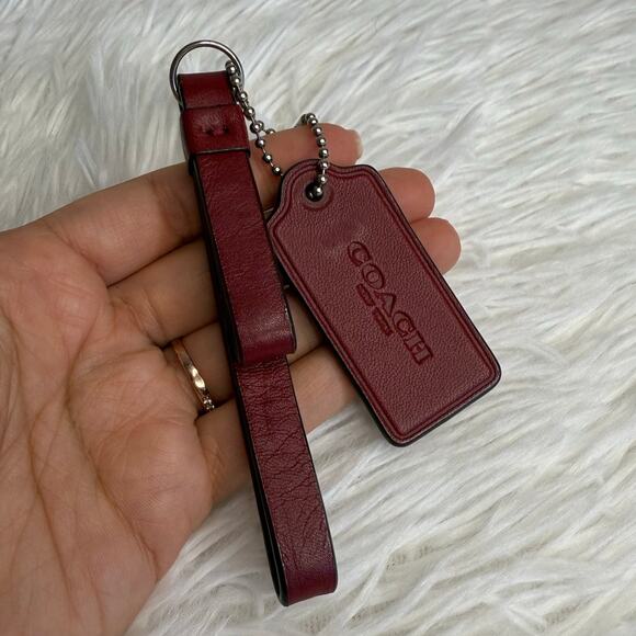 2" COACH Maroon Fob Bag Charm Hang tag Hangtag - Picture 3 of 3